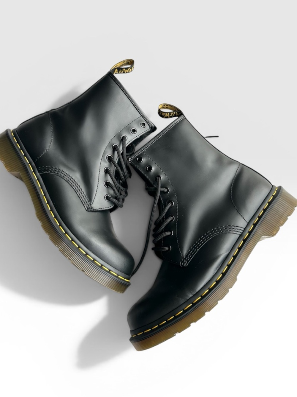 Dr. Martens 1460 Black Smooth Leather Lace-Up Boots - Sz. 10